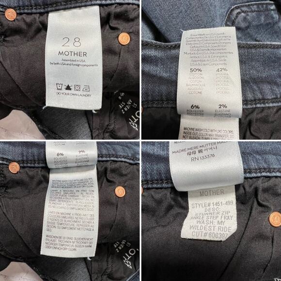 MOTHER Stunner Zip Ankle Step Fray Hem Jeans SIZE 28 My Wildest Ride Blue - Picture 5 of 12